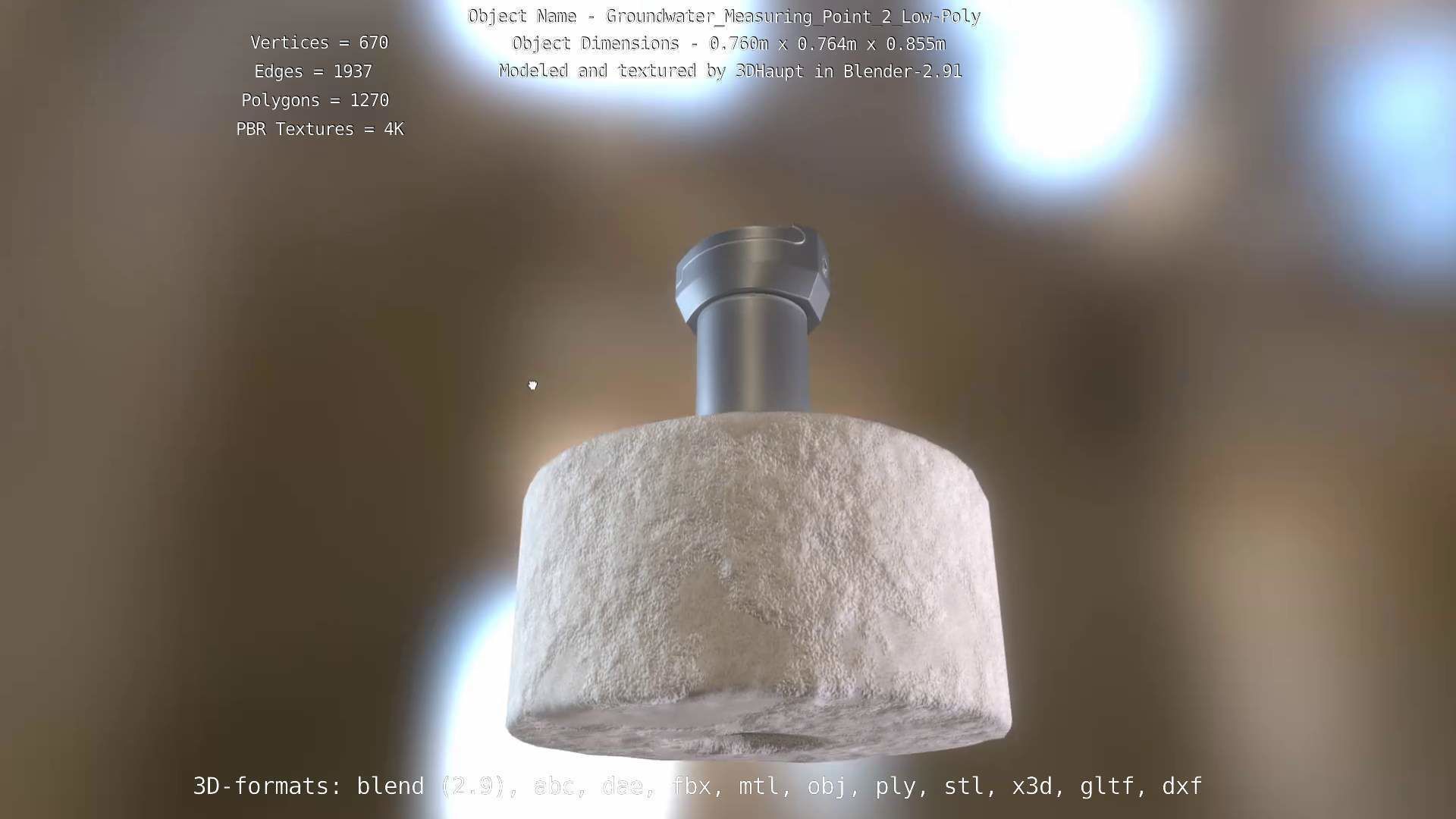 Groundwater Measure Pipe Low-Poly Version 2  Low-poly 3D model_70