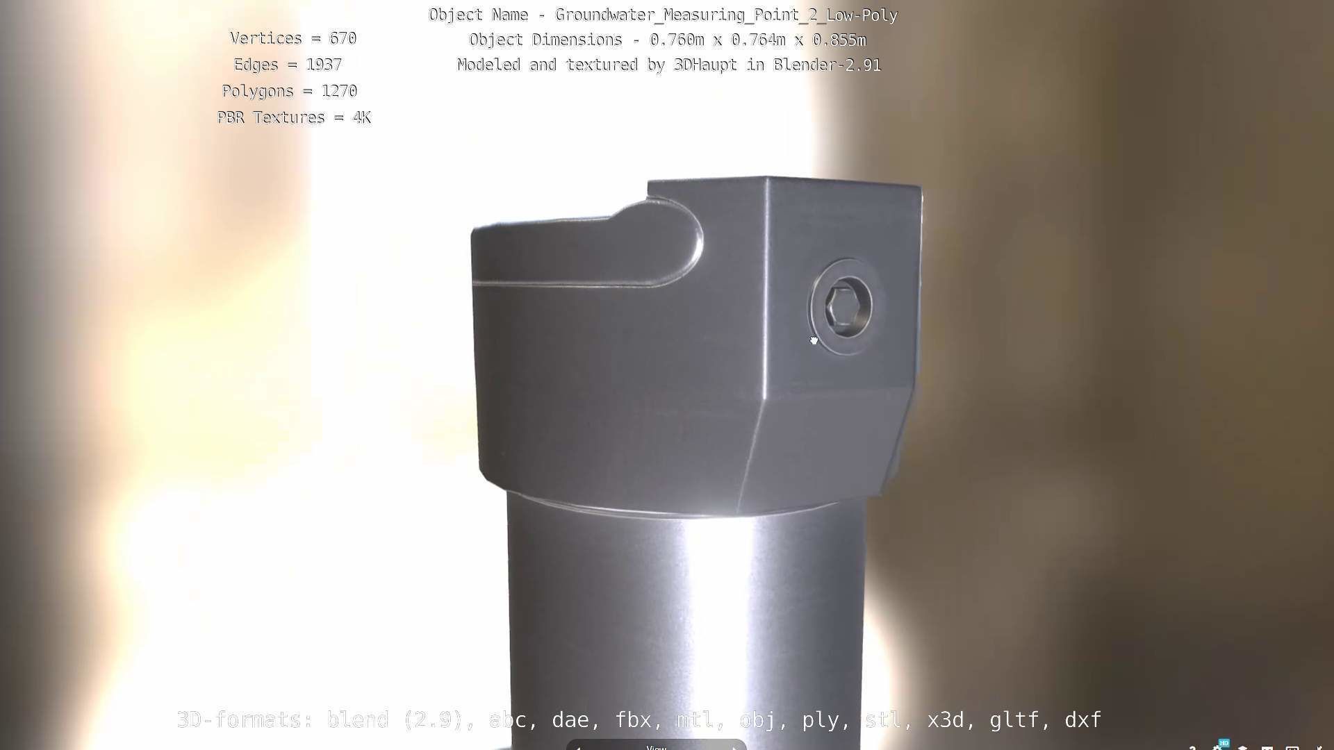 Groundwater Measure Pipe Low-Poly Version 2  Low-poly 3D model_64