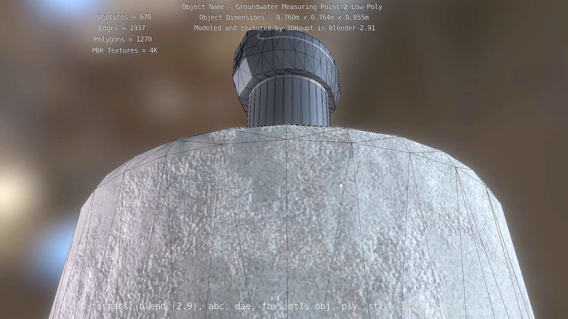 Groundwater Measure Pipe Low-Poly Version 2  Low-poly 3D model_15