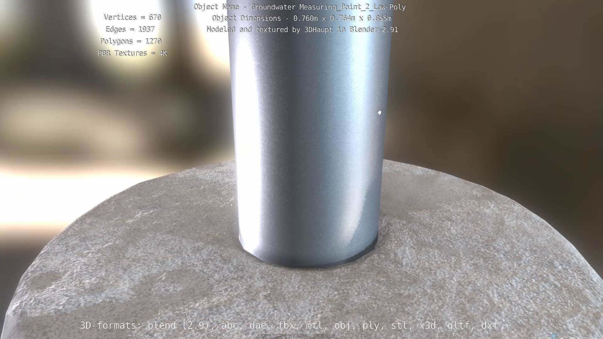 Groundwater Measure Pipe Low-Poly Version 2  Low-poly 3D model_93