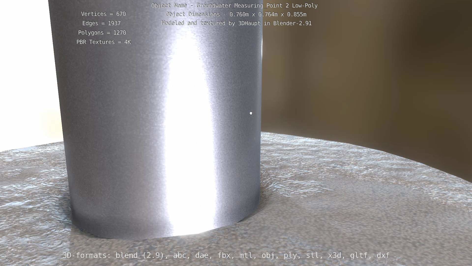 Groundwater Measure Pipe Low-Poly Version 2  Low-poly 3D model_86