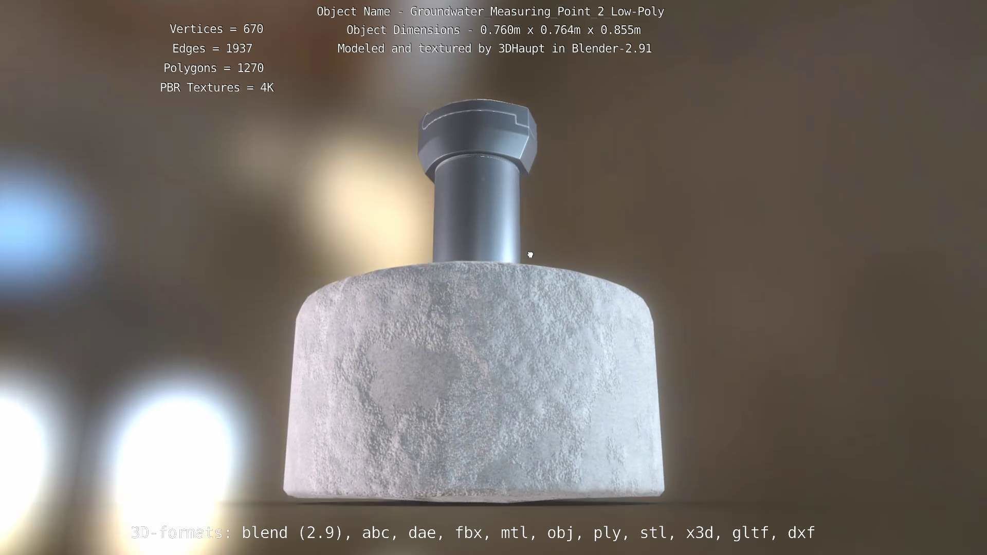 Groundwater Measure Pipe Low-Poly Version 2  Low-poly 3D model_4