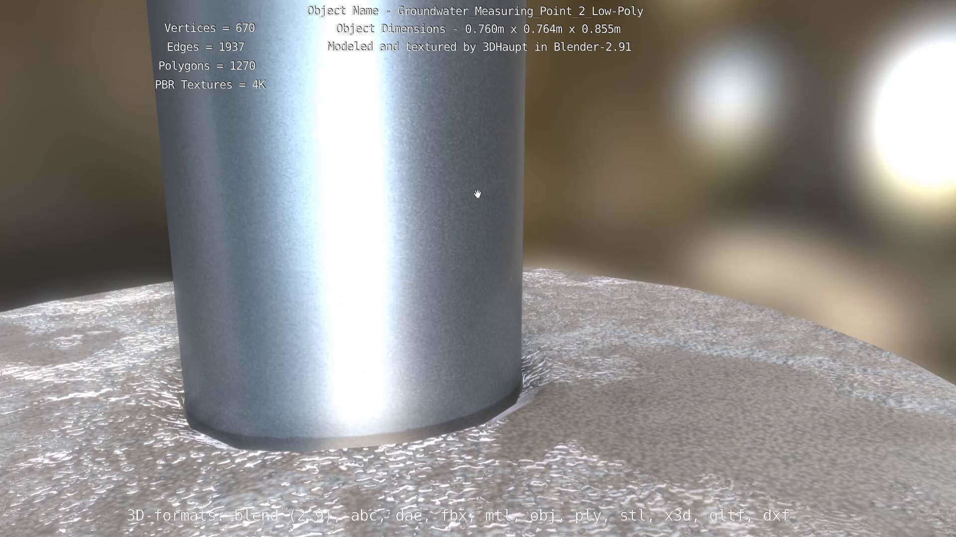 Groundwater Measure Pipe Low-Poly Version 2  Low-poly 3D model_12