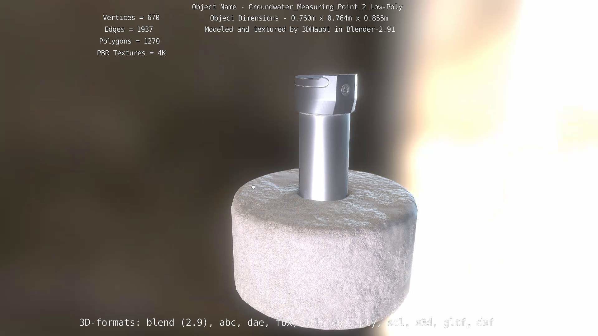 Groundwater Measure Pipe Low-Poly Version 2  Low-poly 3D model_60