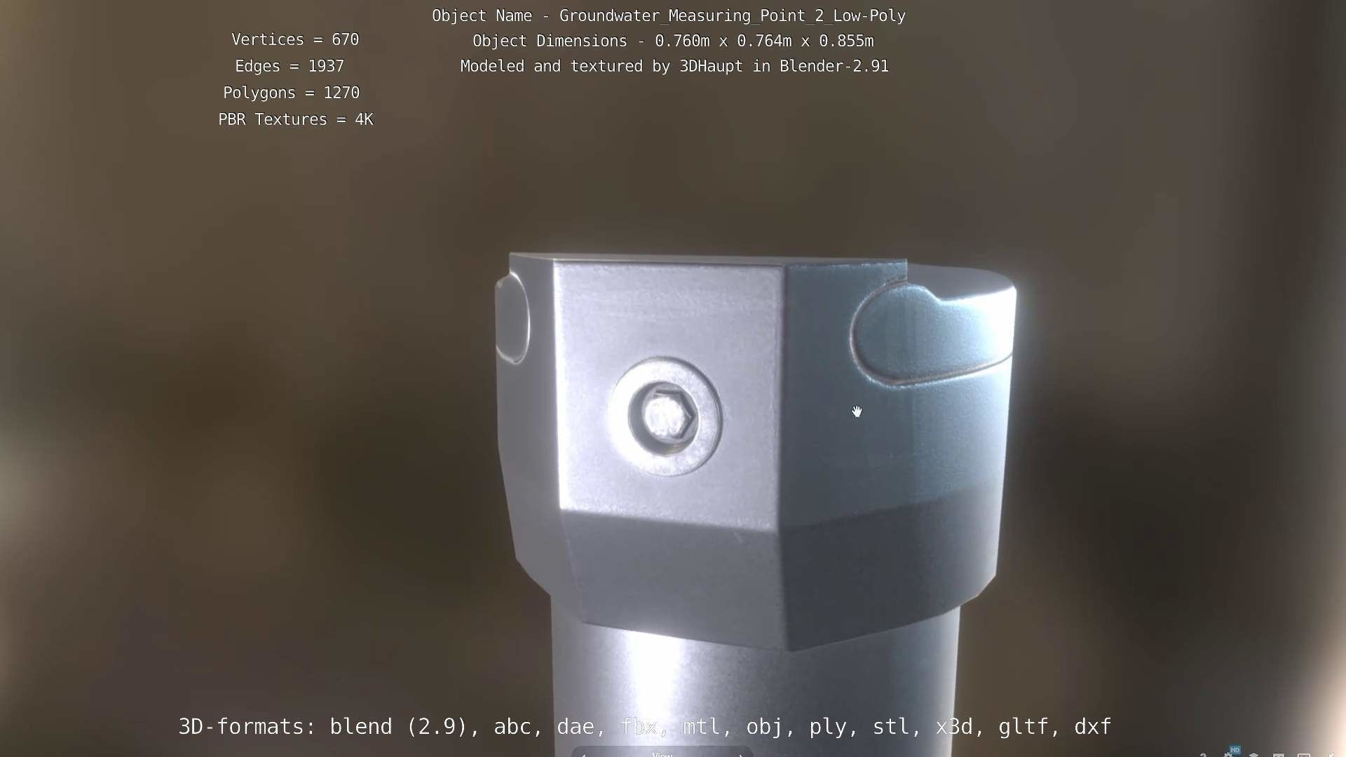 Groundwater Measure Pipe Low-Poly Version 2  Low-poly 3D model_27