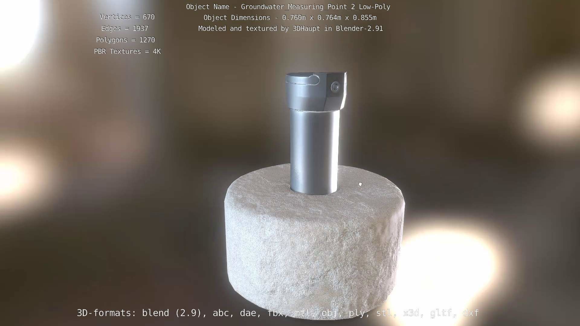 Groundwater Measure Pipe Low-Poly Version 2  Low-poly 3D model_88