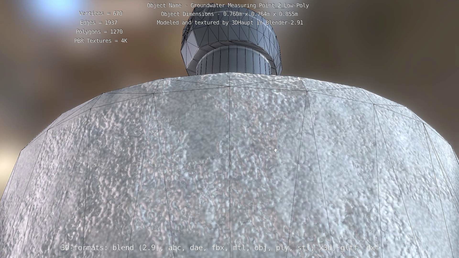 Groundwater Measure Pipe Low-Poly Version 2  Low-poly 3D model_16