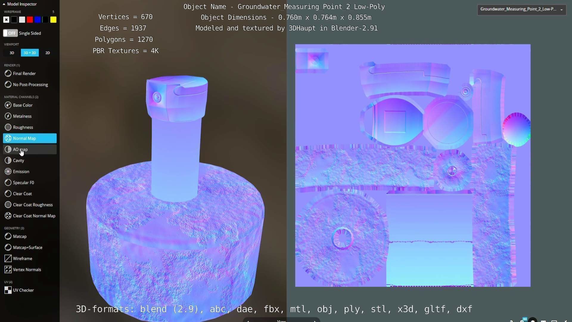 Groundwater Measure Pipe Low-Poly Version 2  Low-poly 3D model_31