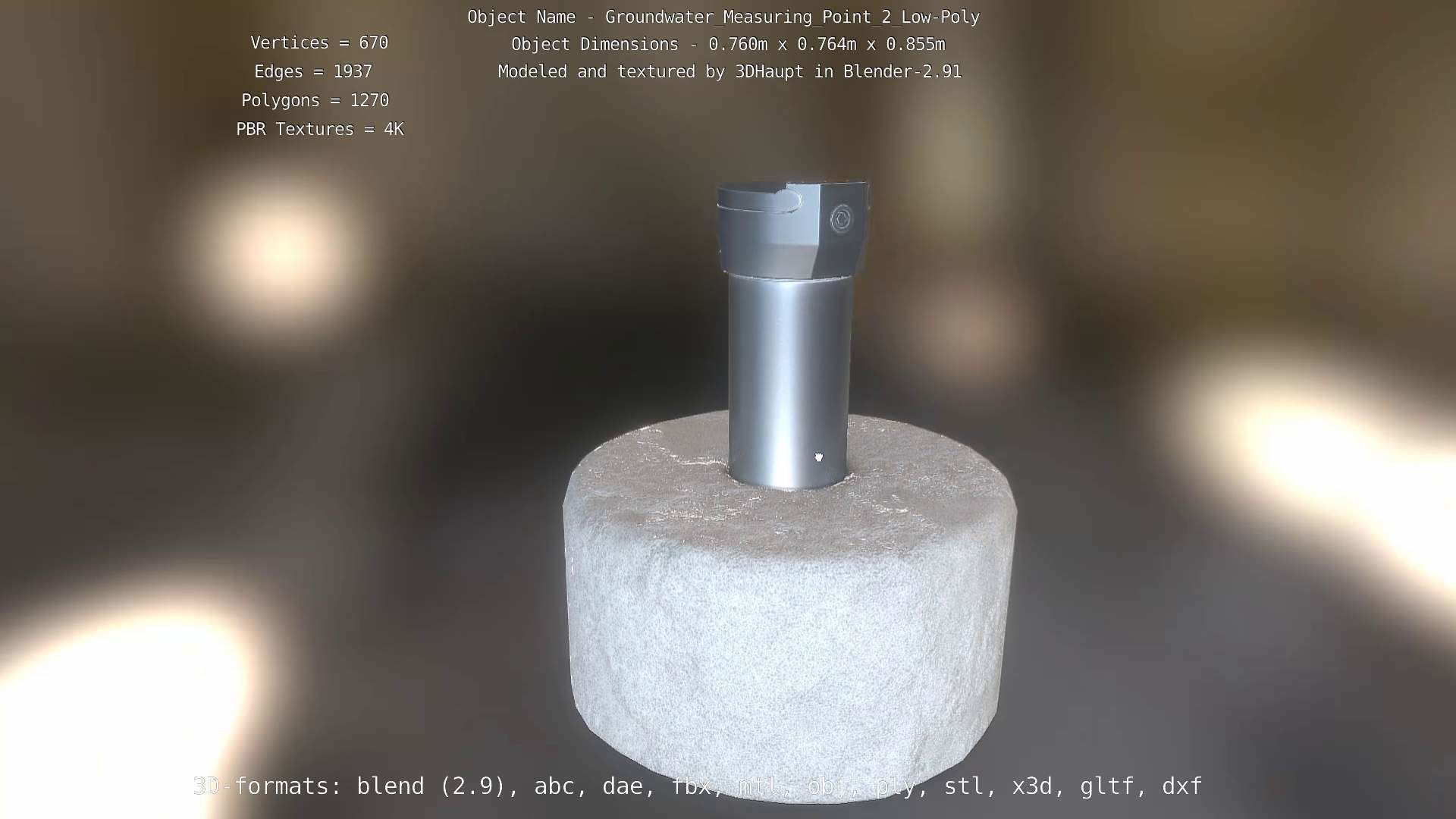 Groundwater Measure Pipe Low-Poly Version 2  Low-poly 3D model_97