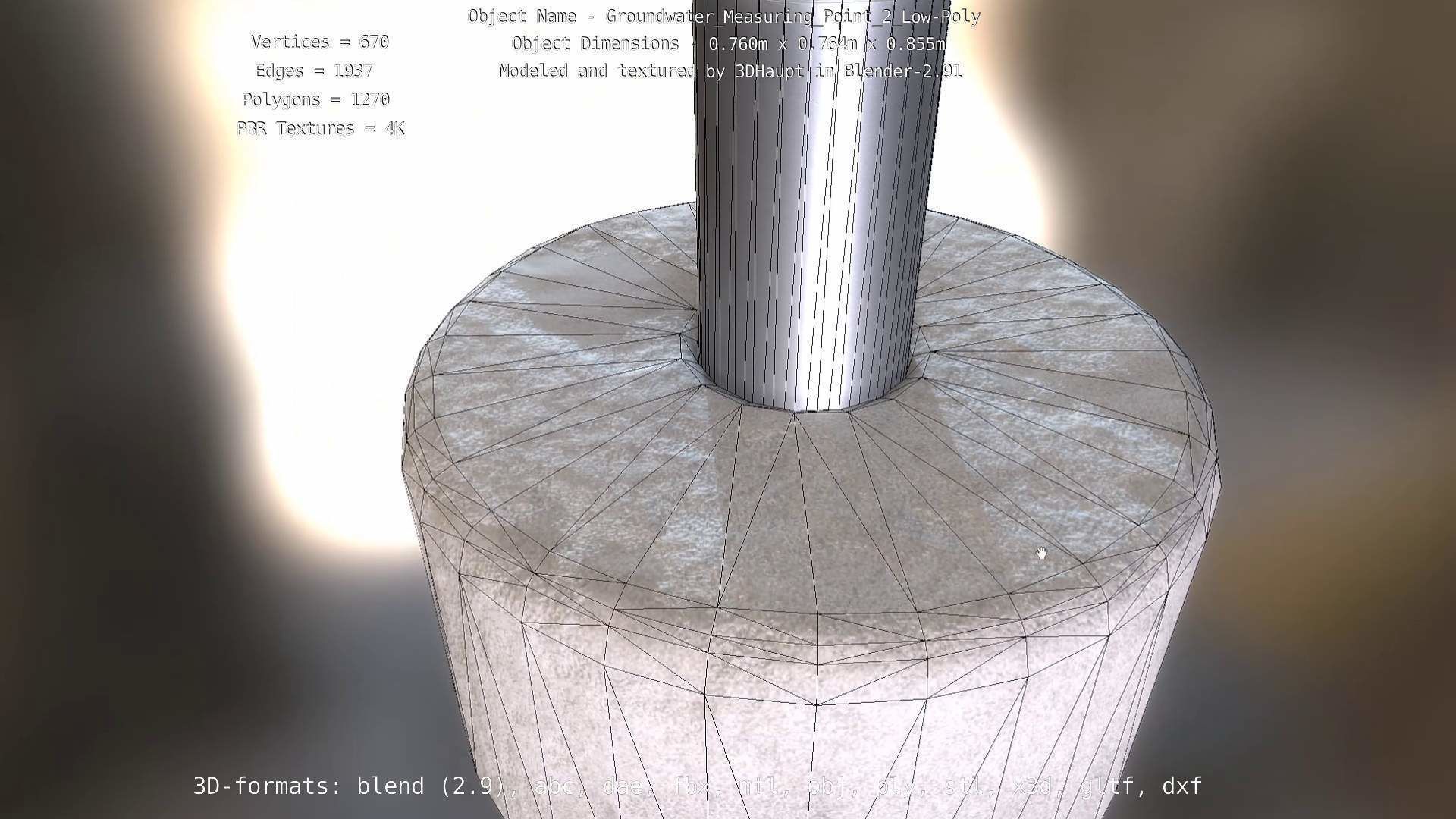 Groundwater Measure Pipe Low-Poly Version 2  Low-poly 3D model_44
