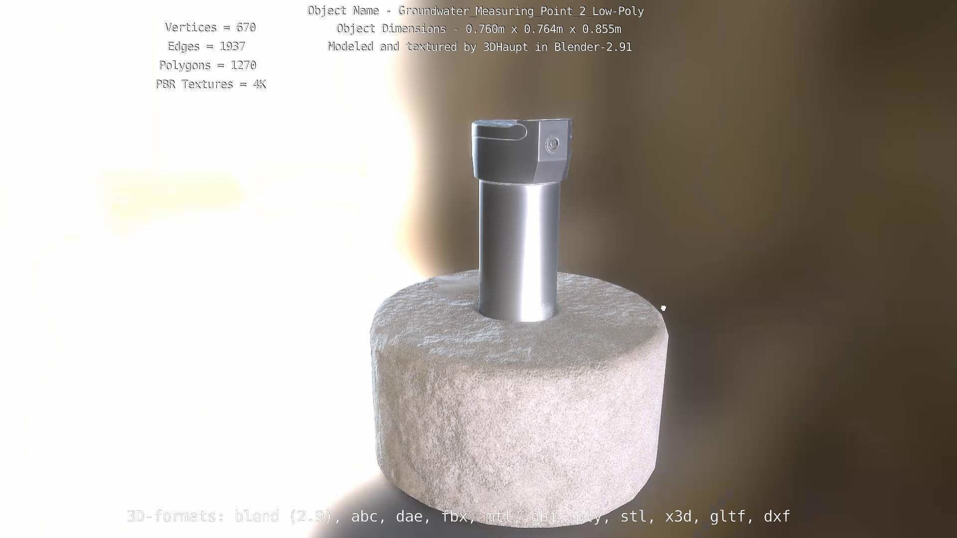 Groundwater Measure Pipe Low-Poly Version 2  Low-poly 3D model_80