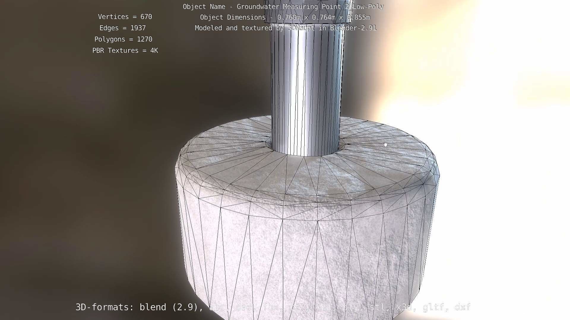 Groundwater Measure Pipe Low-Poly Version 2  Low-poly 3D model_47