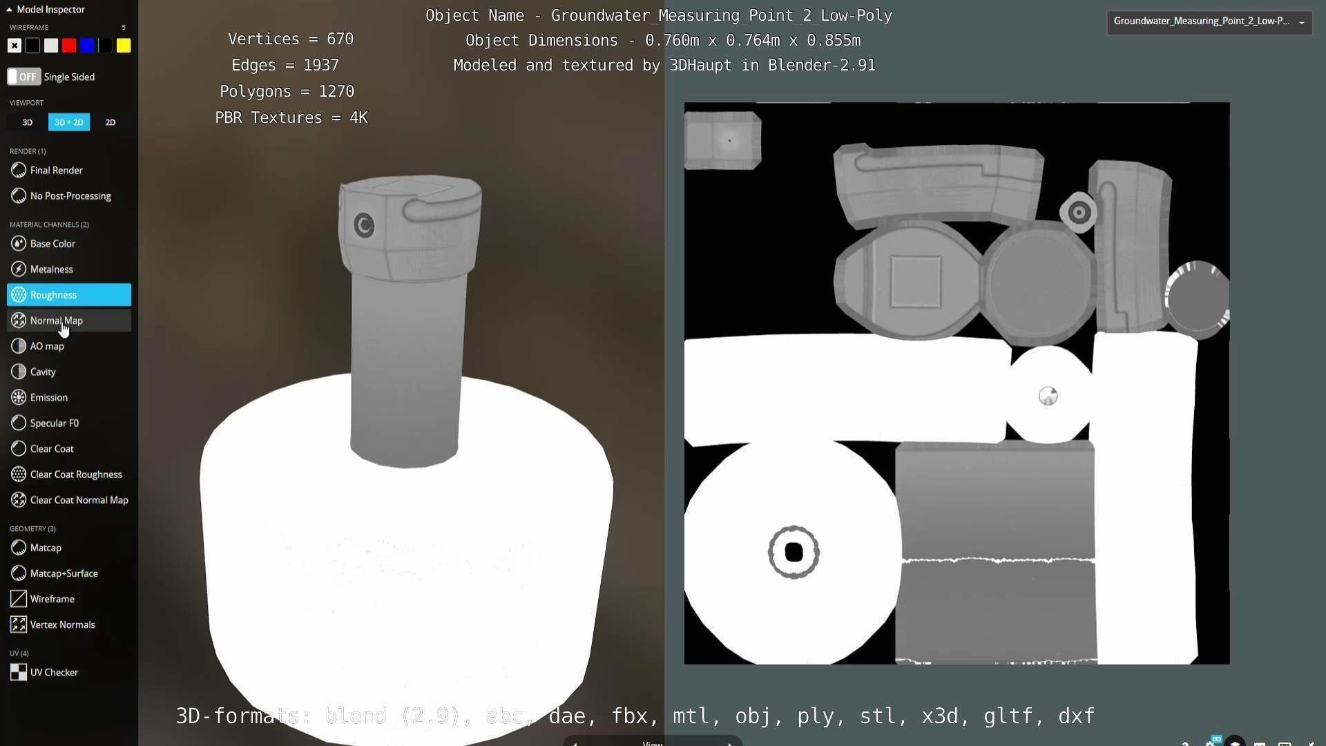 Groundwater Measure Pipe Low-Poly Version 2  Low-poly 3D model_30