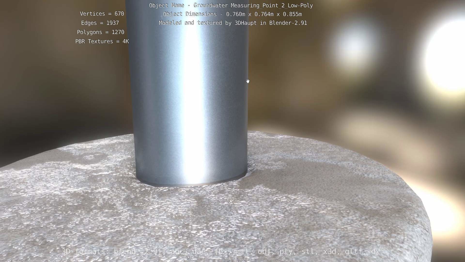 Groundwater Measure Pipe Low-Poly Version 2  Low-poly 3D model_89