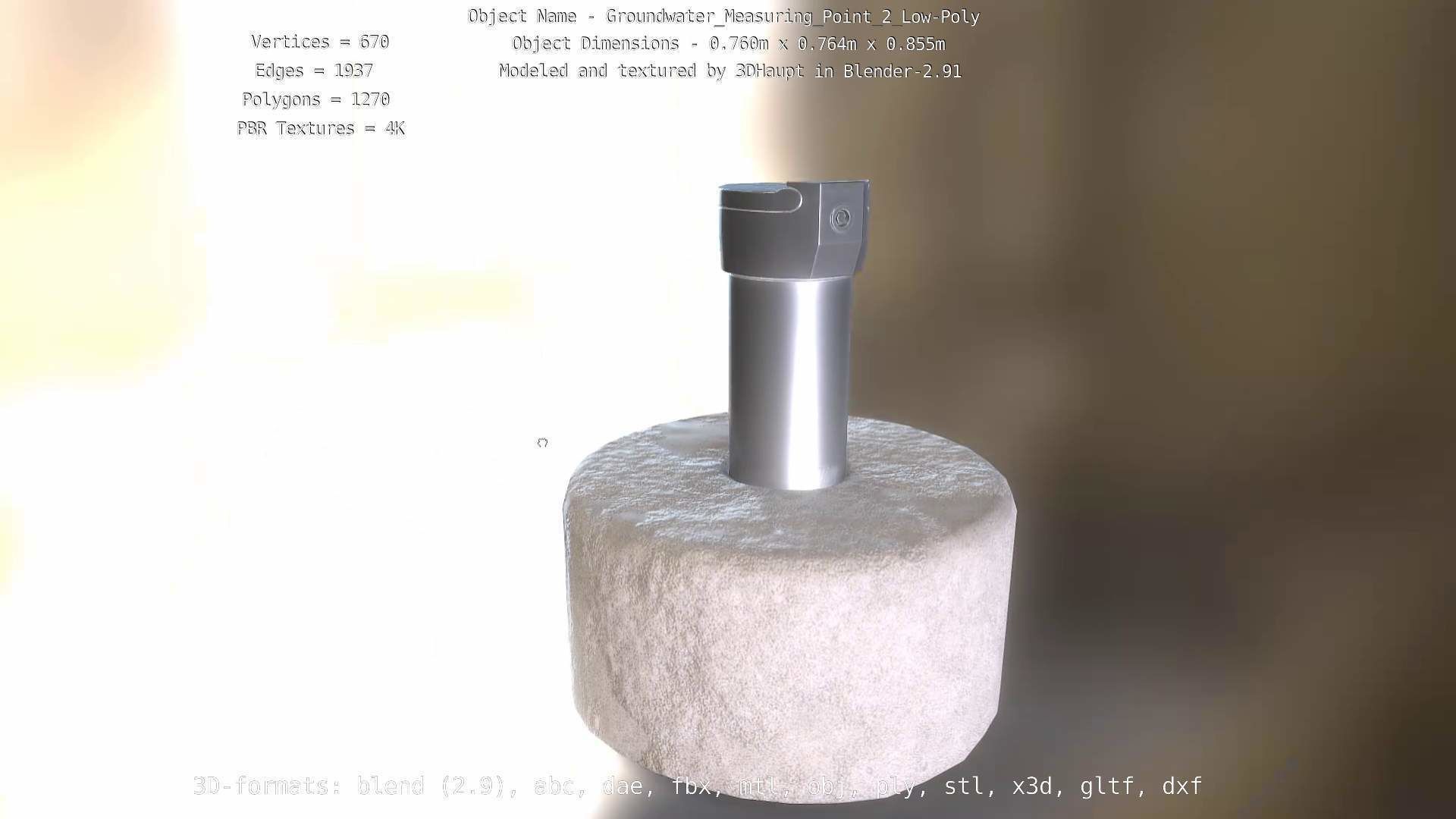 Groundwater Measure Pipe Low-Poly Version 2  Low-poly 3D model_71