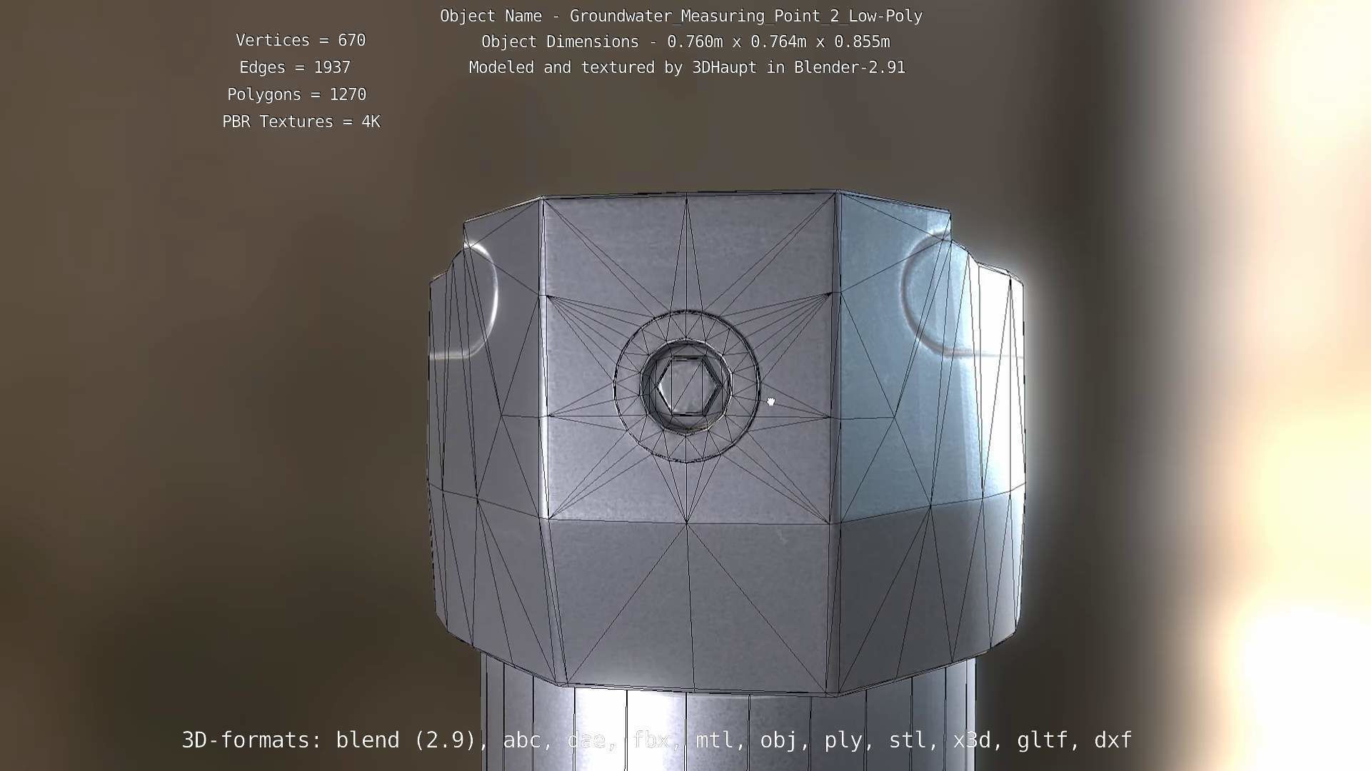 Groundwater Measure Pipe Low-Poly Version 2  Low-poly 3D model_23
