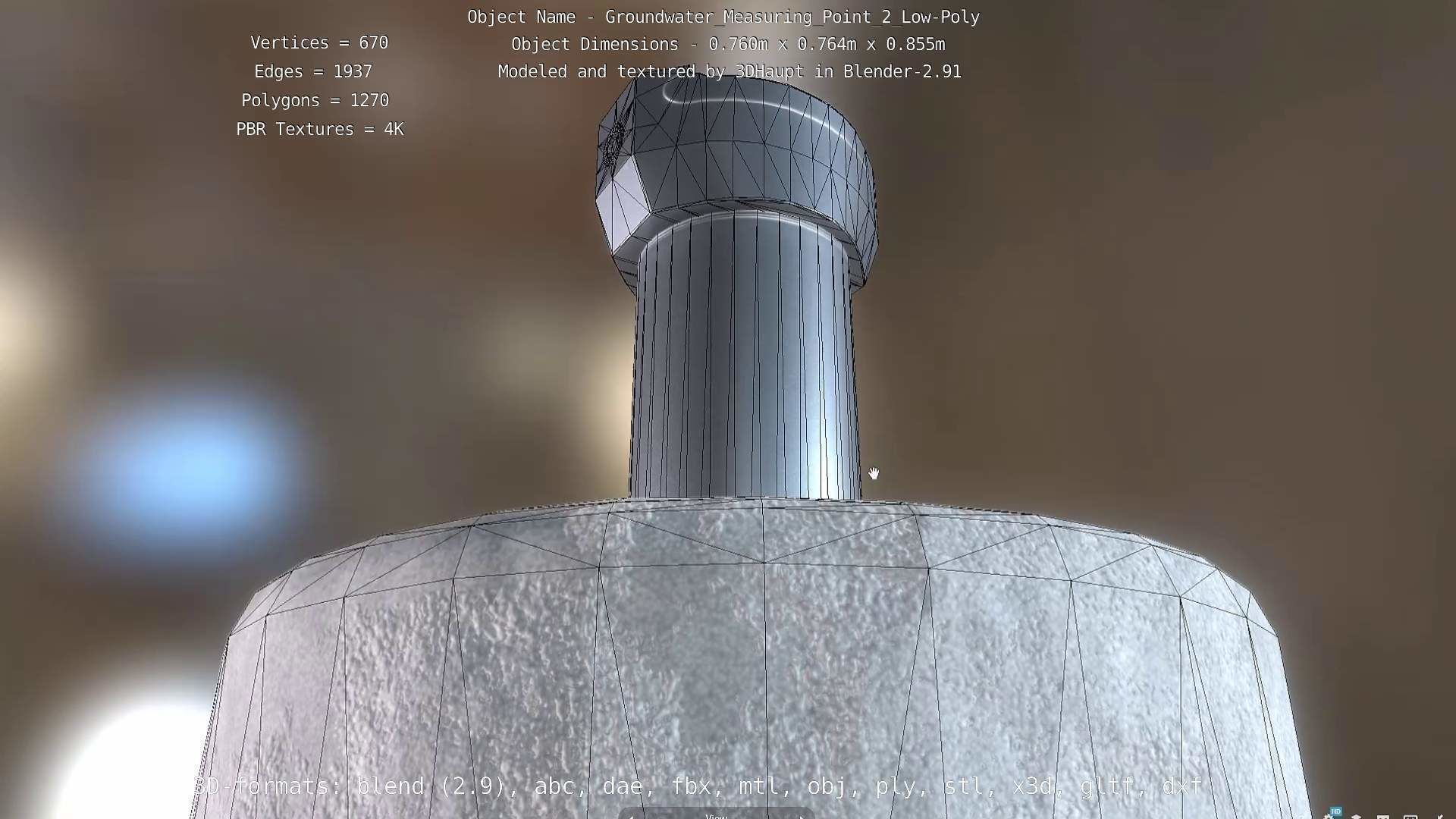 Groundwater Measure Pipe Low-Poly Version 2  Low-poly 3D model_40