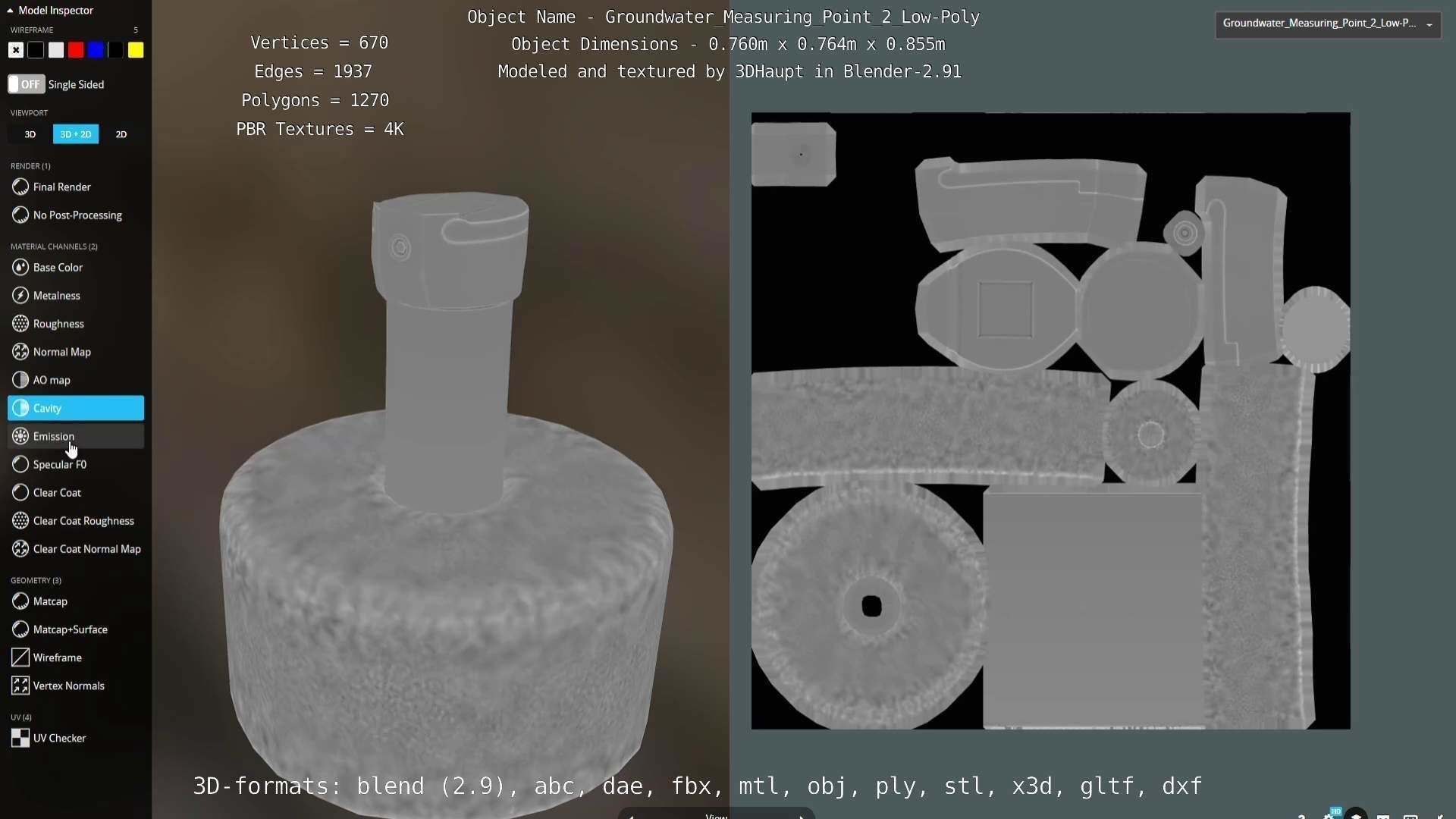 Groundwater Measure Pipe Low-Poly Version 2  Low-poly 3D model_33