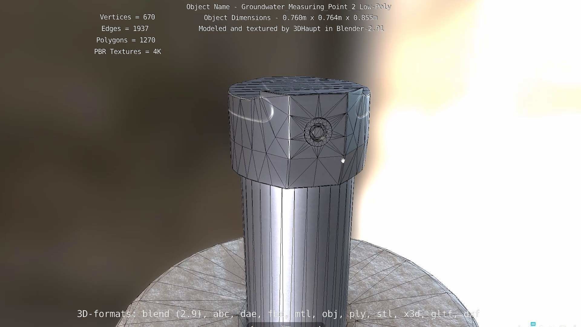 Groundwater Measure Pipe Low-Poly Version 2  Low-poly 3D model_22
