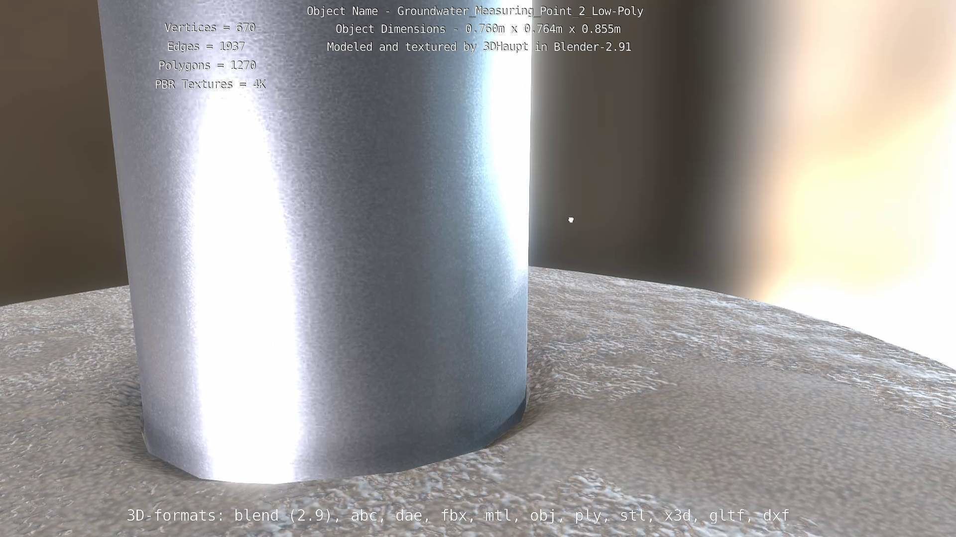 Groundwater Measure Pipe Low-Poly Version 2  Low-poly 3D model_91