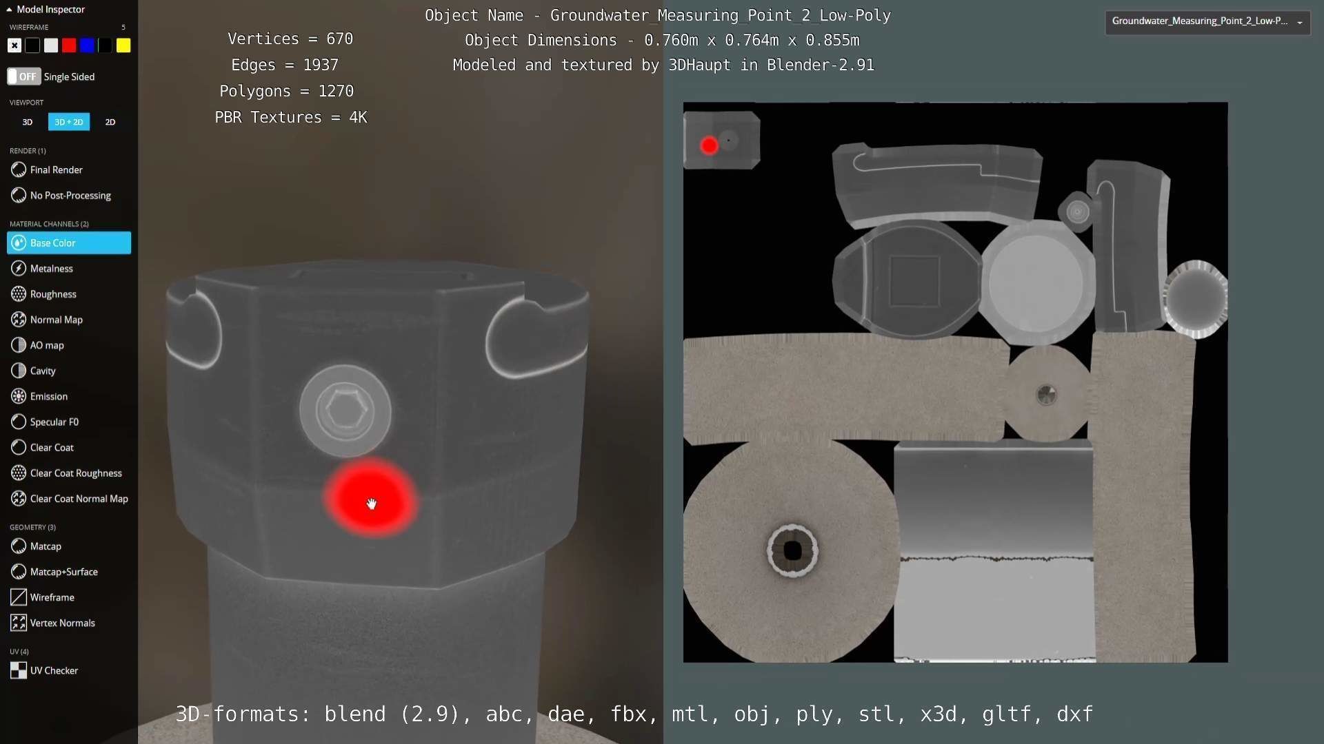 Groundwater Measure Pipe Low-Poly Version 2  Low-poly 3D model_28