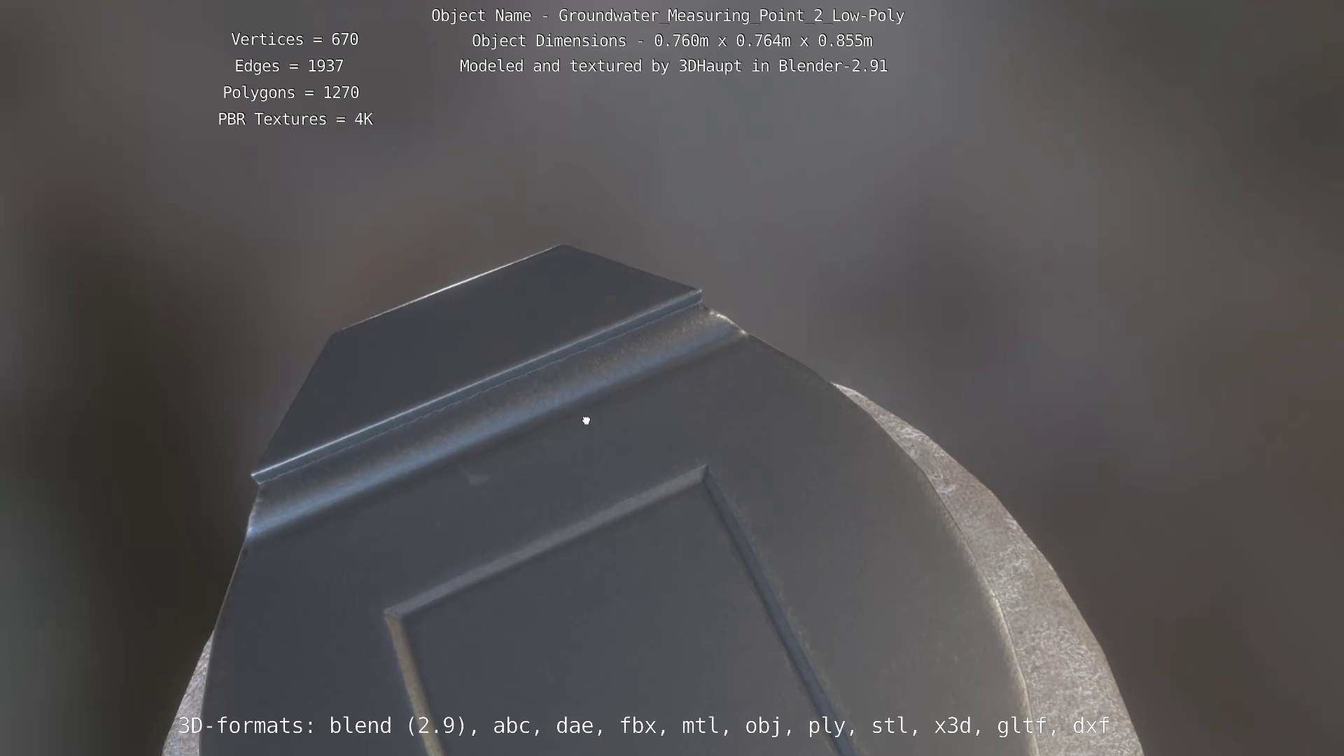 Groundwater Measure Pipe Low-Poly Version 2  Low-poly 3D model_94