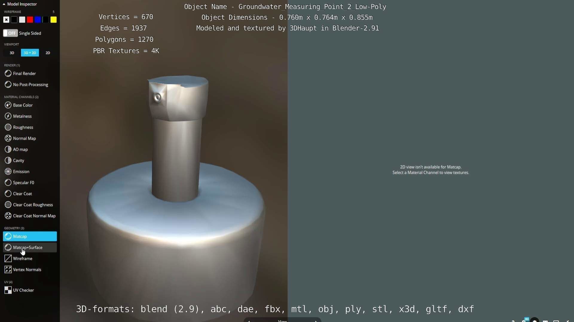 Groundwater Measure Pipe Low-Poly Version 2  Low-poly 3D model_34