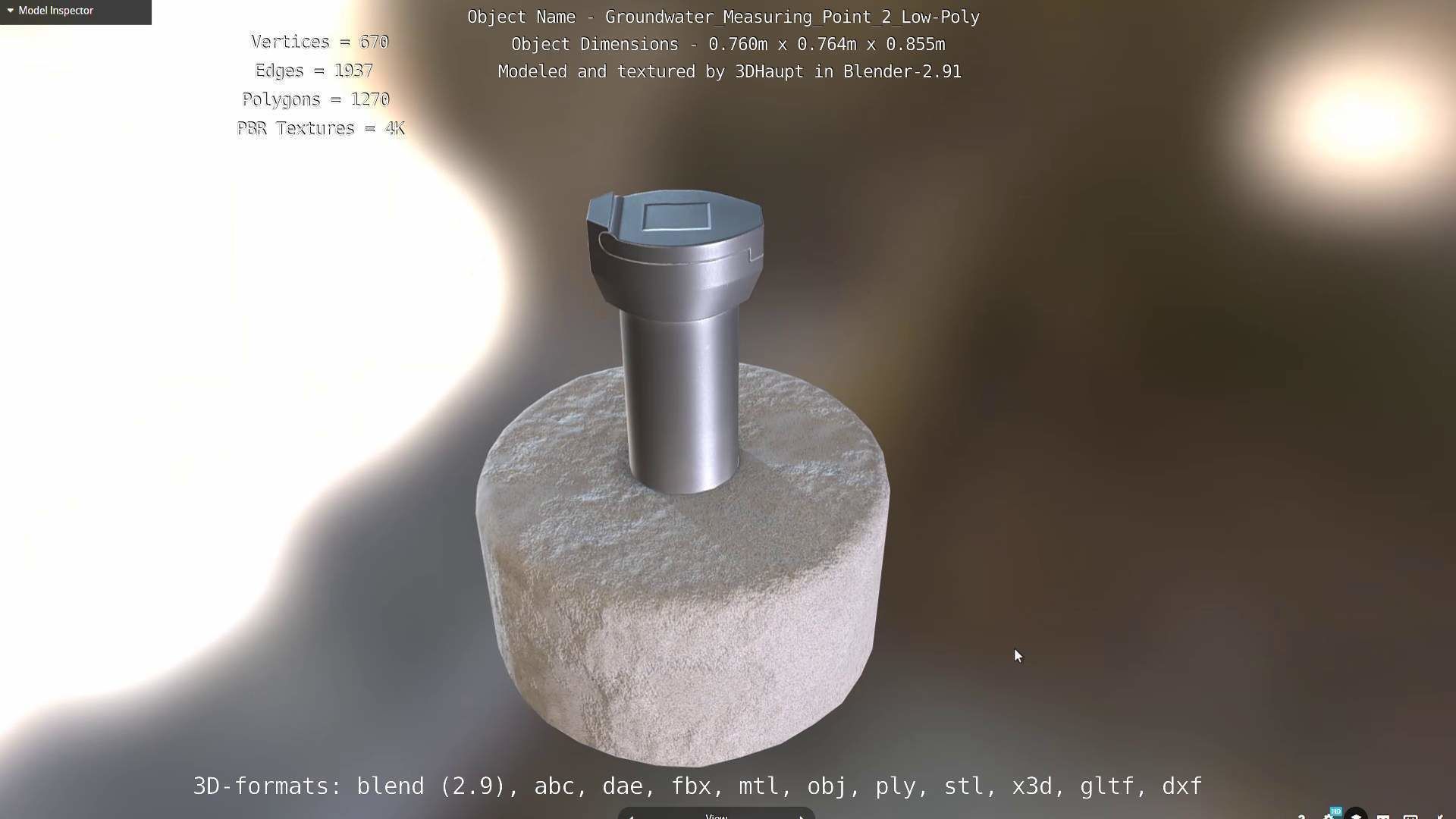Groundwater Measure Pipe Low-Poly Version 2  Low-poly 3D model_38