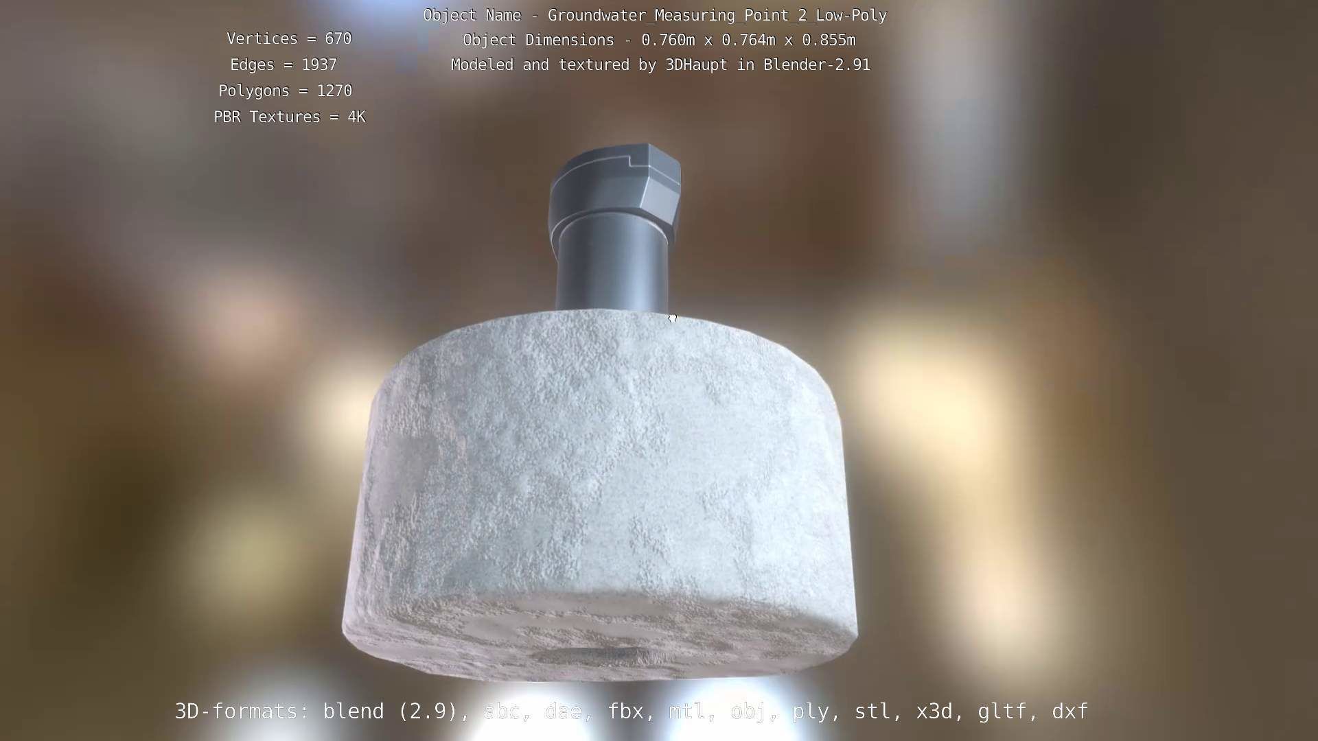 Groundwater Measure Pipe Low-Poly Version 2  Low-poly 3D model_5