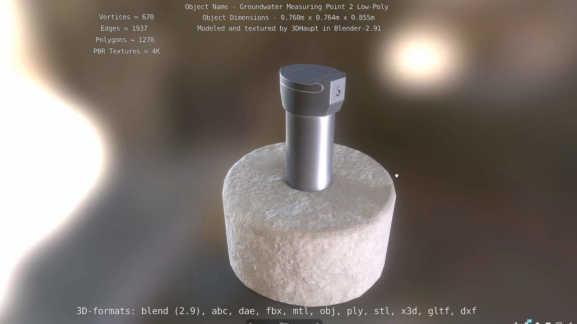 Groundwater Measure Pipe Low-Poly Version 2  Low-poly 3D model_61