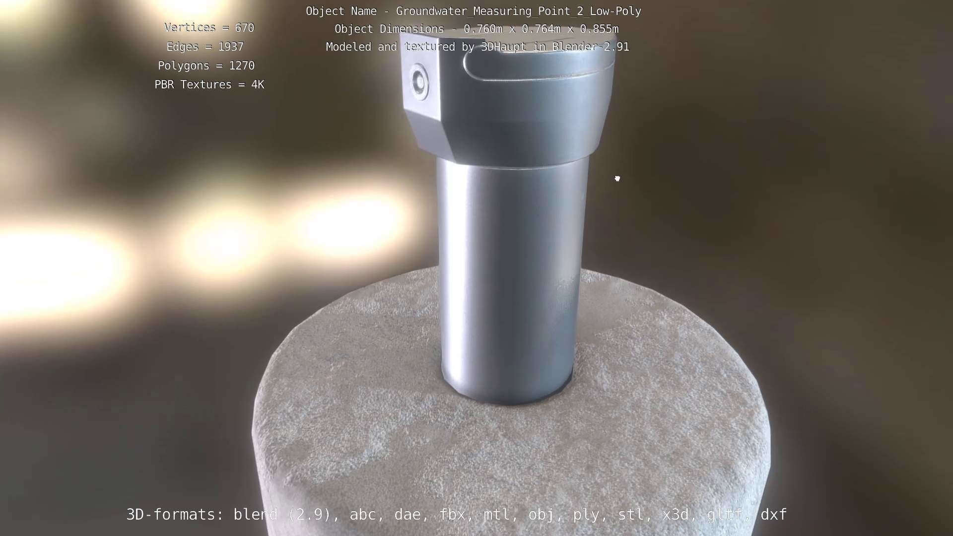 Groundwater Measure Pipe Low-Poly Version 2  Low-poly 3D model_14