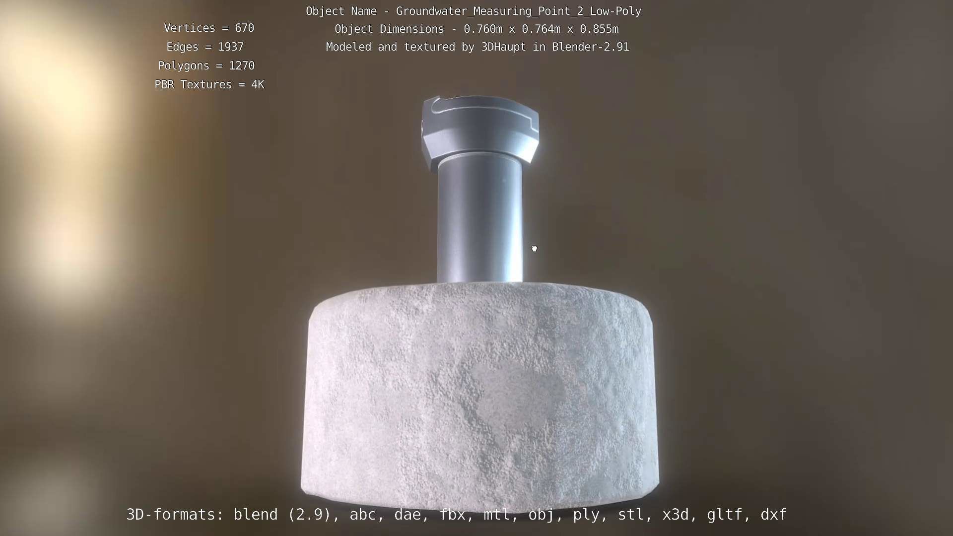 Groundwater Measure Pipe Low-Poly Version 2  Low-poly 3D model_85