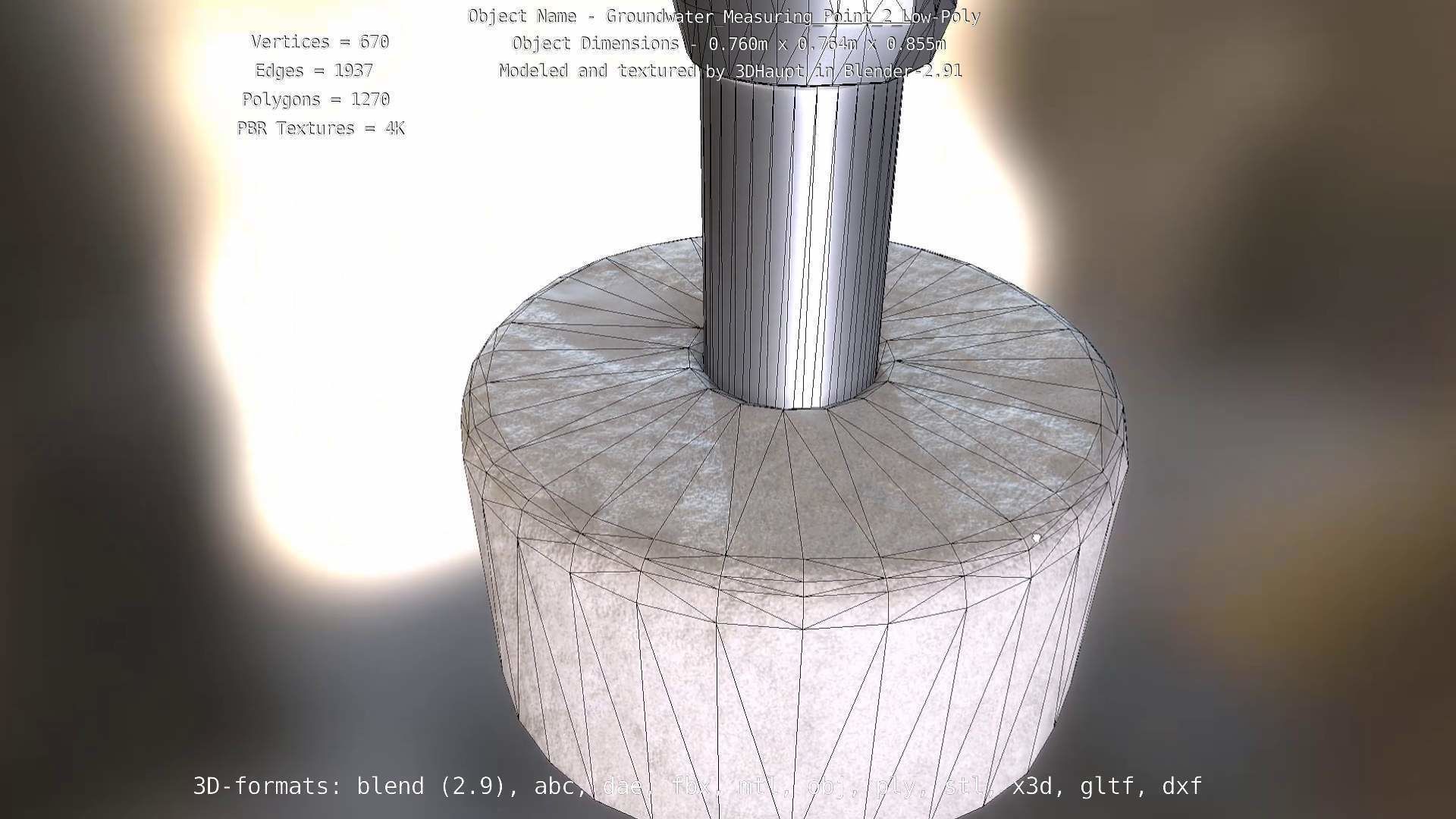 Groundwater Measure Pipe Low-Poly Version 2  Low-poly 3D model_48