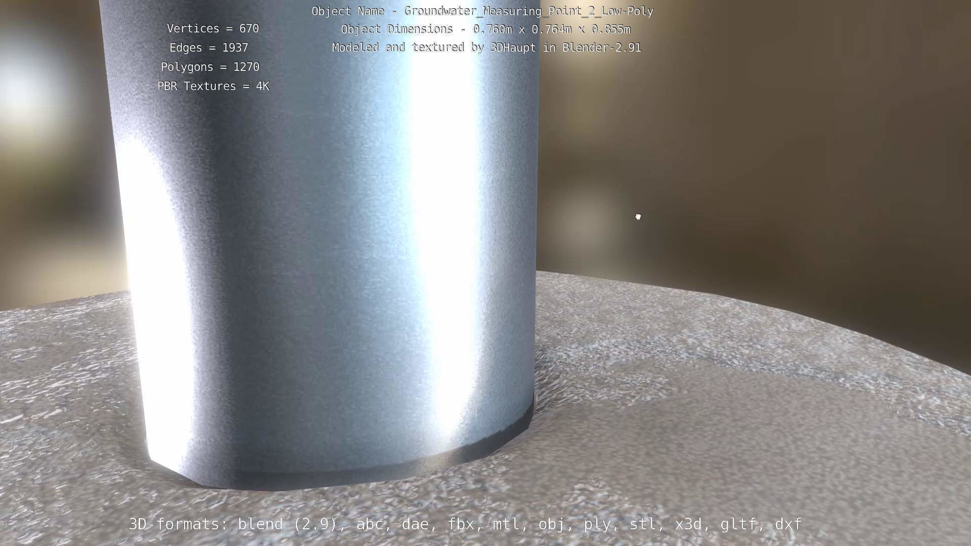 Groundwater Measure Pipe Low-Poly Version 2  Low-poly 3D model_83