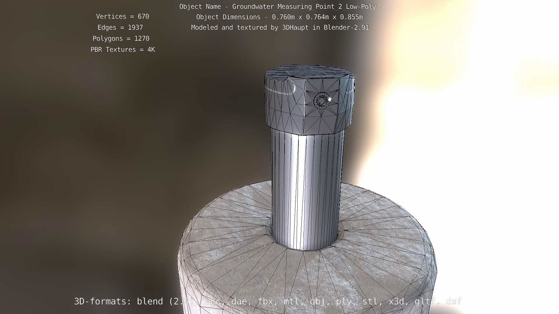 Groundwater Measure Pipe Low-Poly Version 2  Low-poly 3D model_21