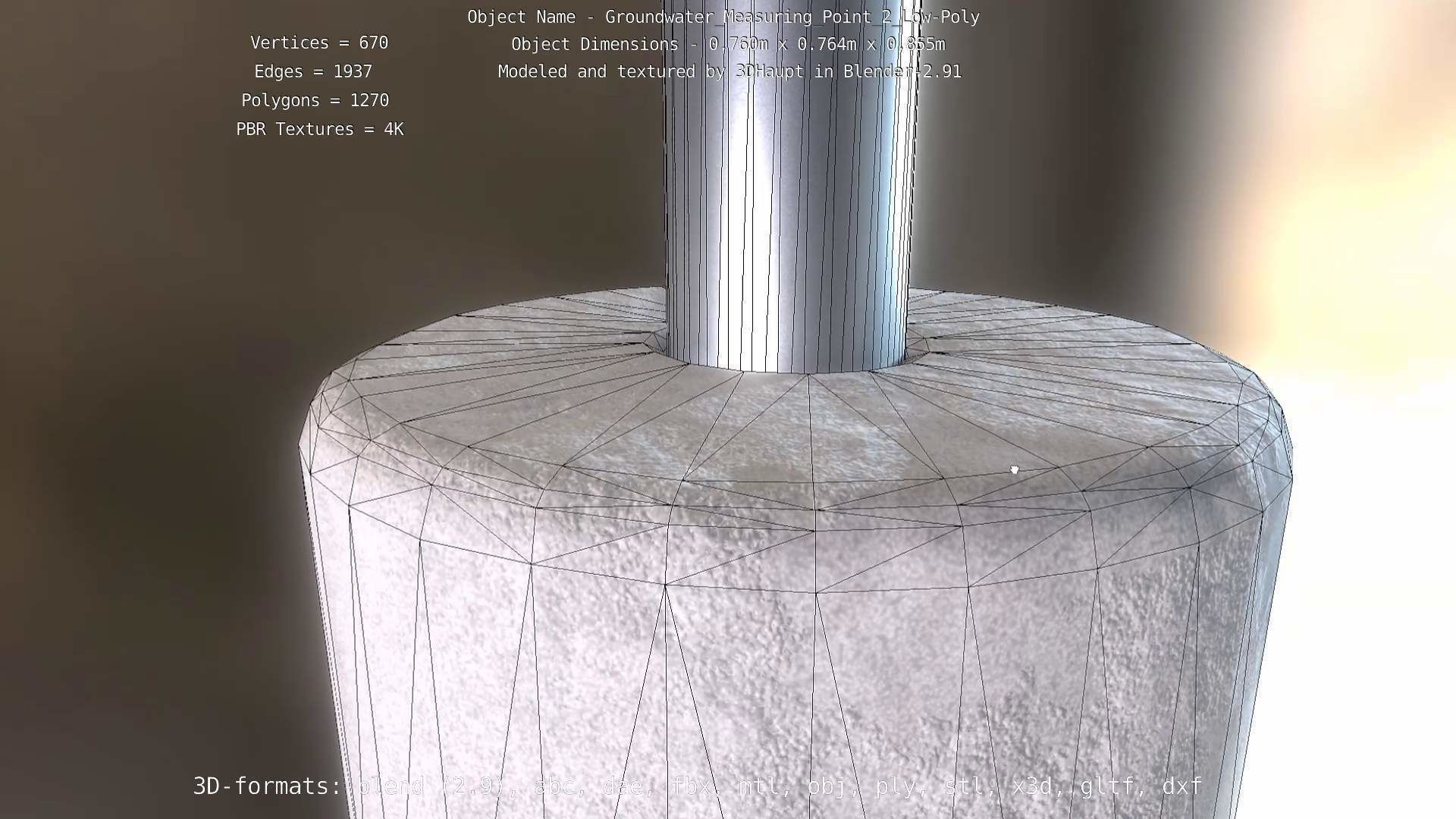 Groundwater Measure Pipe Low-Poly Version 2  Low-poly 3D model_17