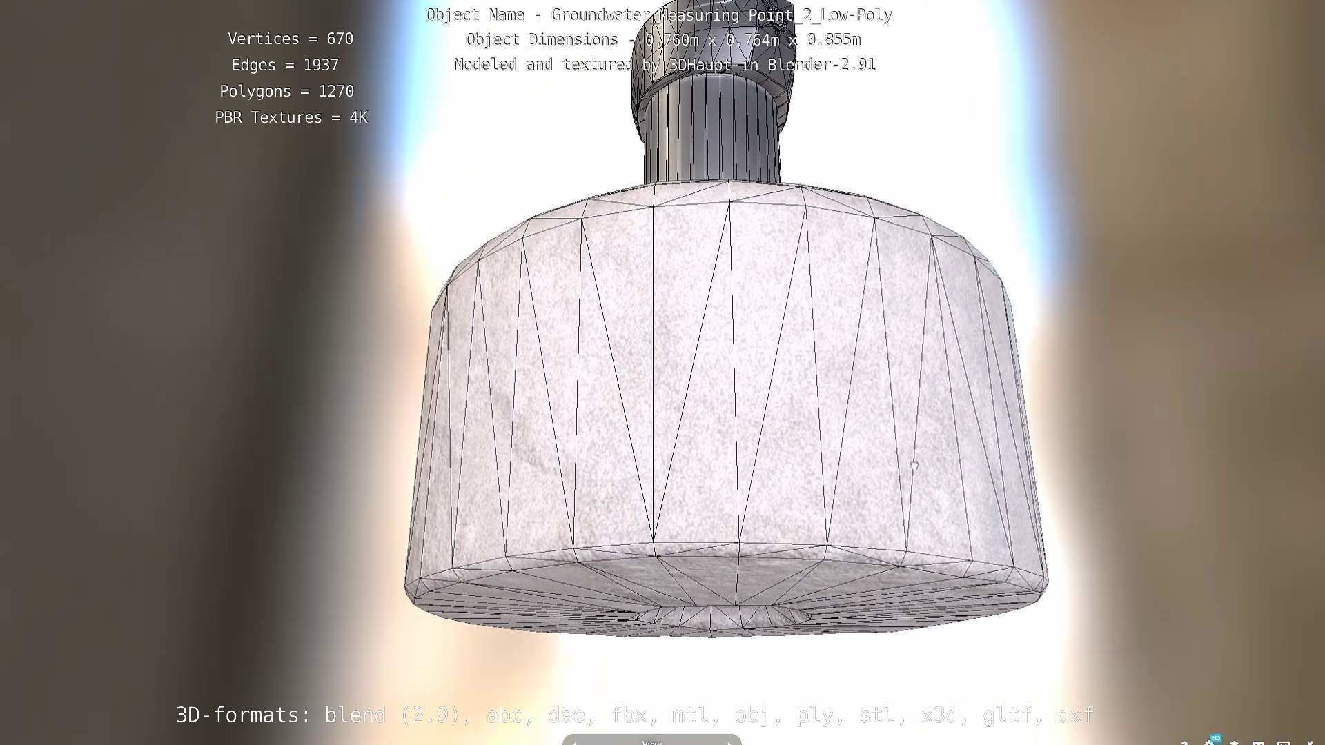 Groundwater Measure Pipe Low-Poly Version 2  Low-poly 3D model_74