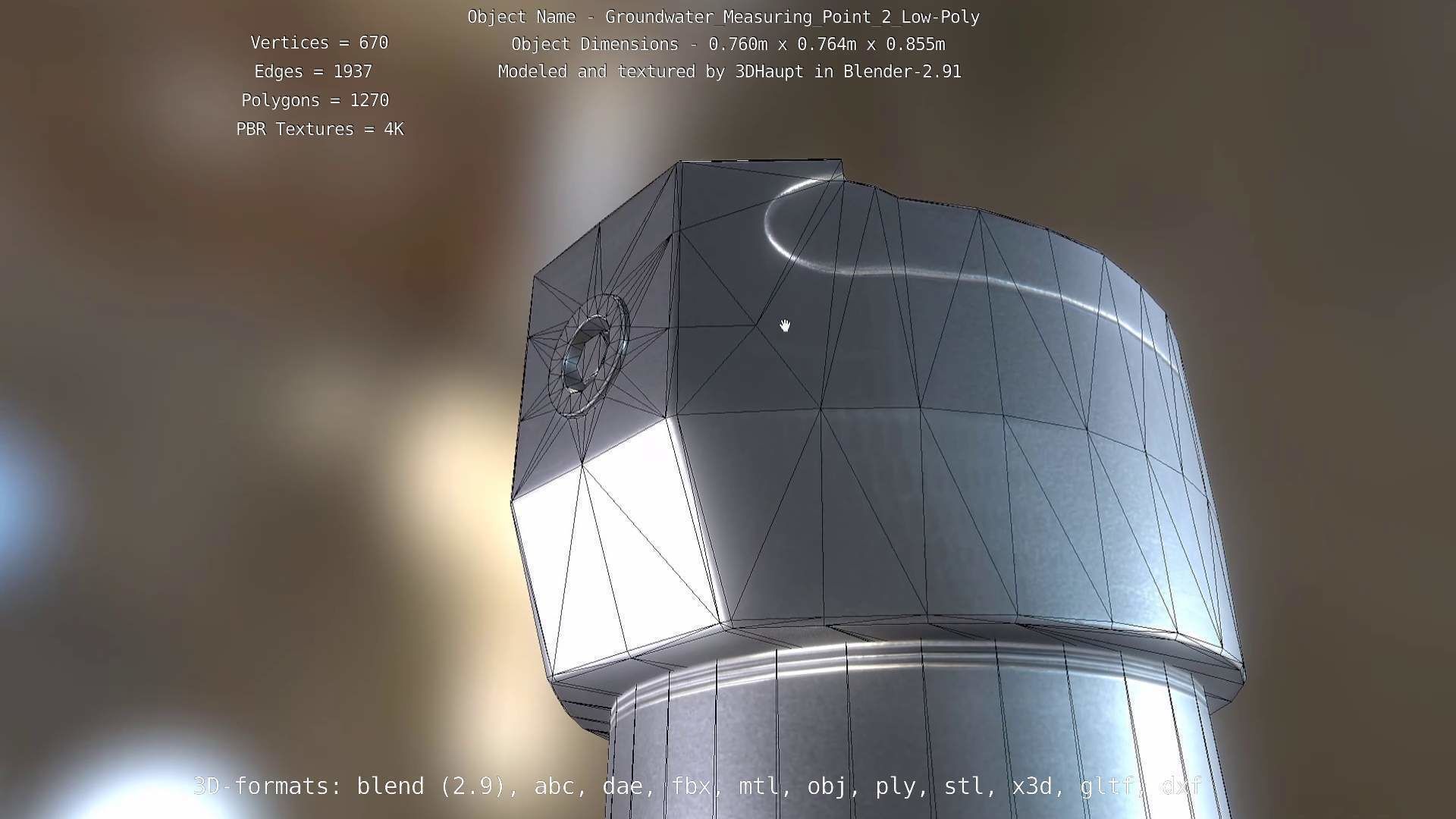 Groundwater Measure Pipe Low-Poly Version 2  Low-poly 3D model_25