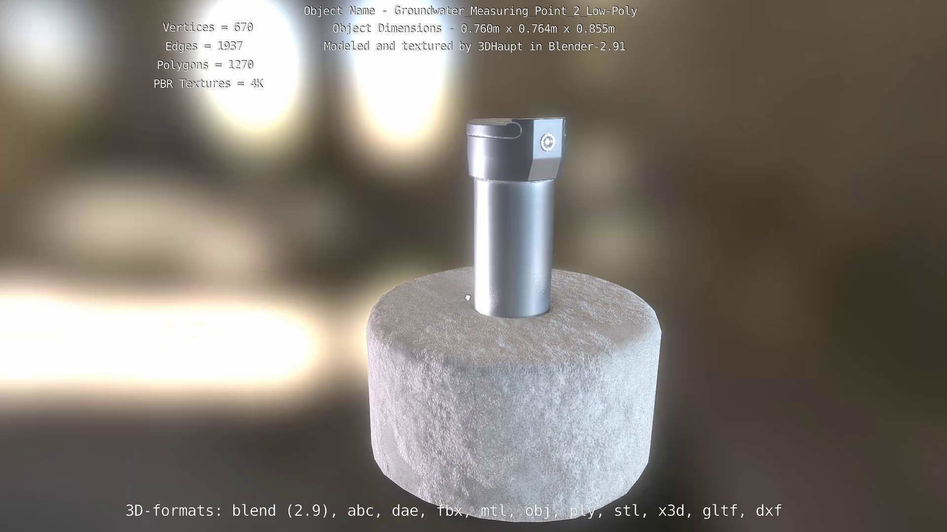 Groundwater Measure Pipe Low-Poly Version 2  Low-poly 3D model_7