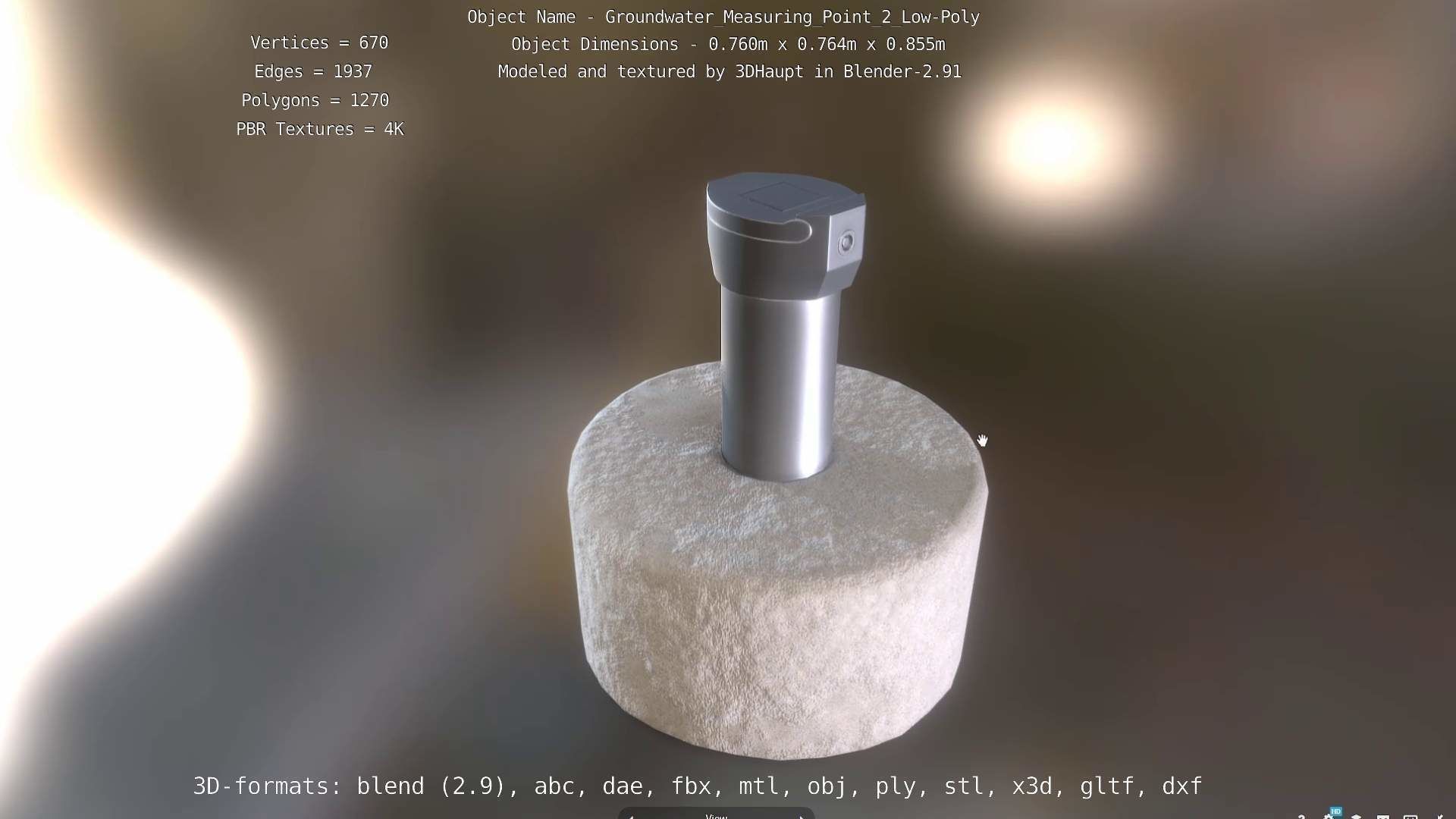 Groundwater Measure Pipe Low-Poly Version 2  Low-poly 3D model_53
