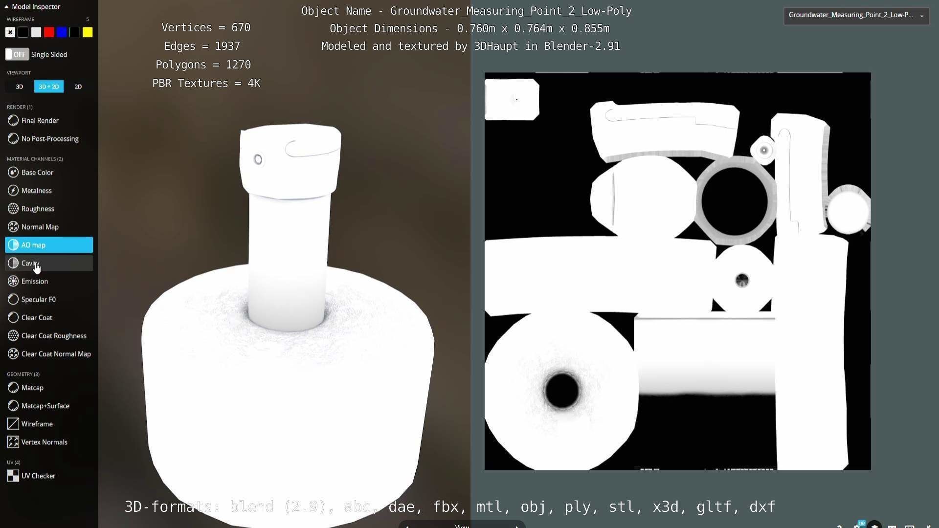 Groundwater Measure Pipe Low-Poly Version 2  Low-poly 3D model_32
