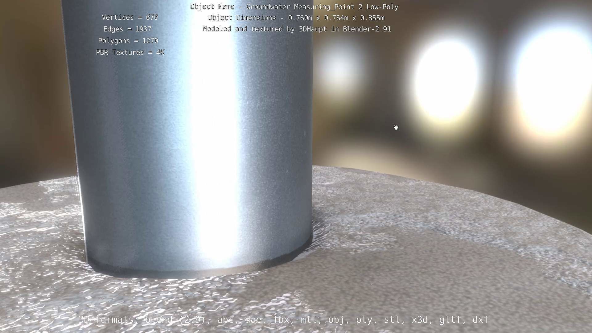 Groundwater Measure Pipe Low-Poly Version 2  Low-poly 3D model_92