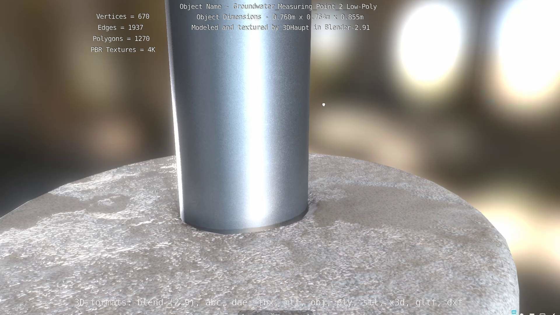 Groundwater Measure Pipe Low-Poly Version 2  Low-poly 3D model_81