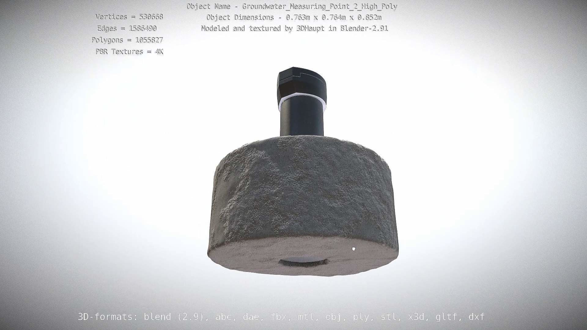 Groundwater Measure Pipe High-Poly Version 2 3D model_100