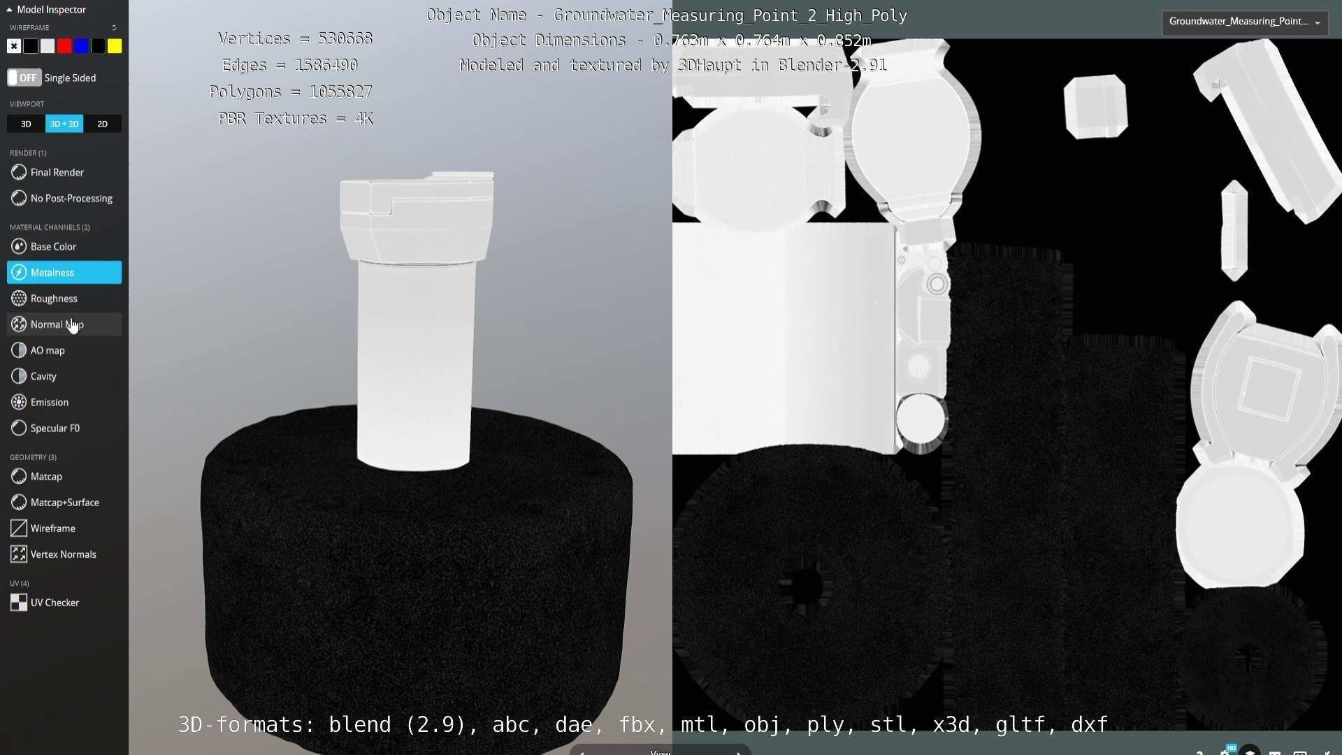 Groundwater Measure Pipe High-Poly Version 2 3D model_42