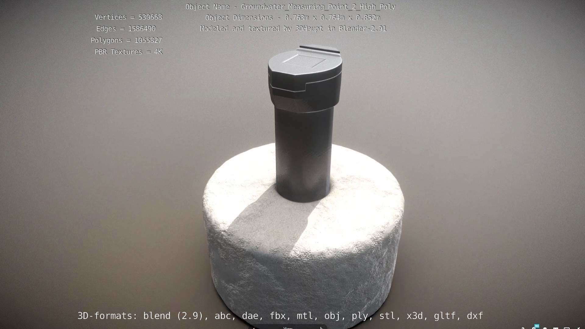 Groundwater Measure Pipe High-Poly Version 2 3D model_20