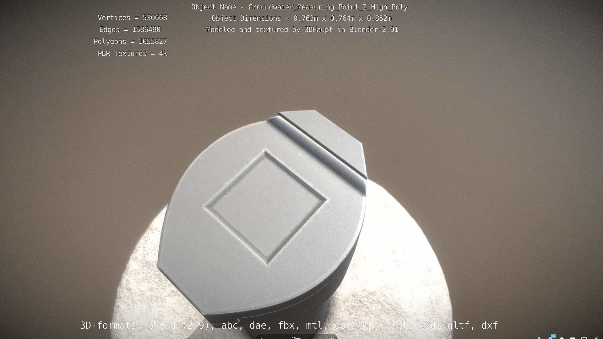 Groundwater Measure Pipe High-Poly Version 2 3D model_88