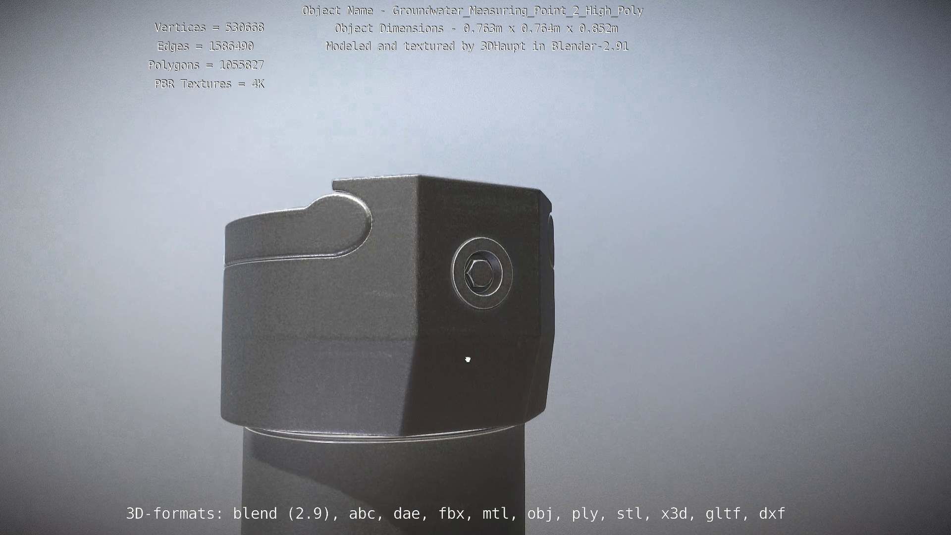 Groundwater Measure Pipe High-Poly Version 2 3D model_50