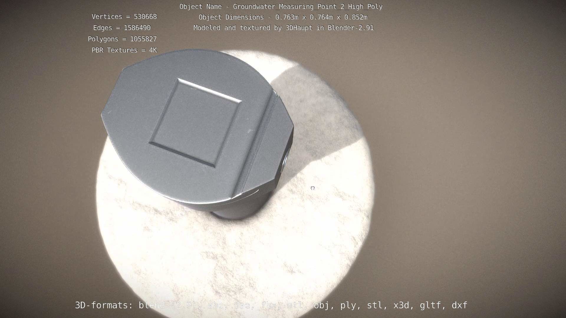 Groundwater Measure Pipe High-Poly Version 2 3D model_75