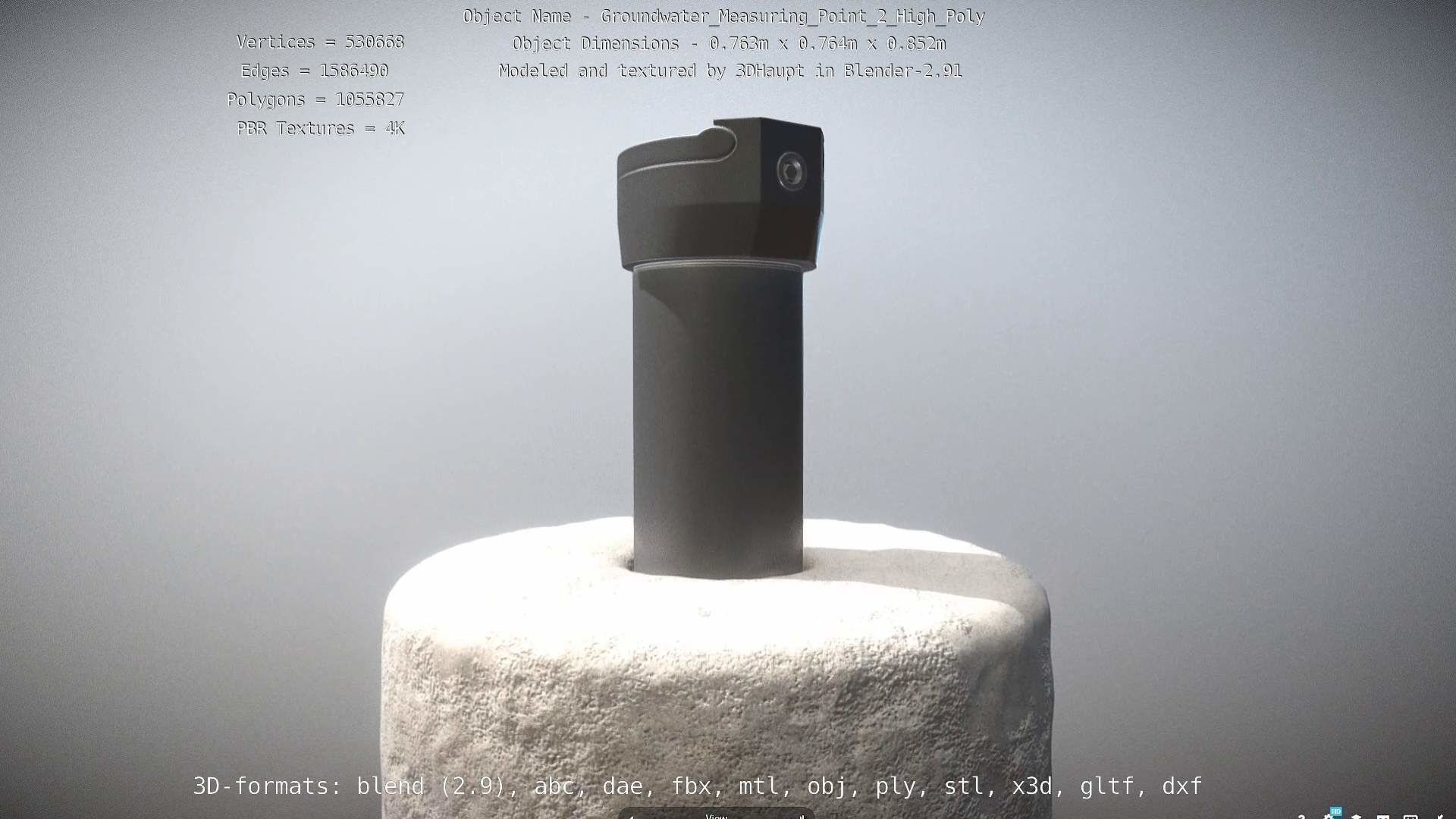 Groundwater Measure Pipe High-Poly Version 2 3D model_47